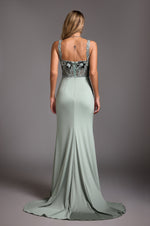 Load image into Gallery viewer, Valery Diamond Fishtail Maxi Dress