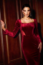 Lade Bild in die Galerieansicht, Hatice Long Sleeves Corset Midi Dress