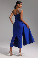 Load image into Gallery viewer, Marcella One Shoulder Diamond Bandage Maxi Dress