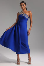 Load image into Gallery viewer, Marcella One Shoulder Diamond Bandage Maxi Dress