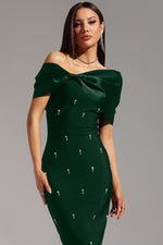 Load image into Gallery viewer, Palez Sleeveless One Shoulder Diamond Bow Bandage Maxi Dress