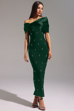Load image into Gallery viewer, Palez Sleeveless One Shoulder Diamond Bow Bandage Maxi Dress