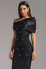 Load image into Gallery viewer, Palez Sleeveless One Shoulder Diamond Bow Bandage Maxi Dress