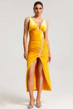 Lade Bild in die Galerieansicht, Hakula Diamante Slit Midi Dress