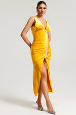Lade Bild in die Galerieansicht, Hakula Diamante Slit Midi Dress