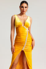 Lade Bild in die Galerieansicht, Hakula Diamante Slit Midi Dress