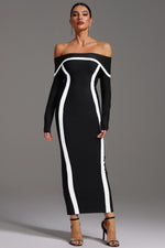 Charger l'image dans la visionneuse de la Galerie, Hilda Off-the-Shoulder Long Sleeve Maxi Dress