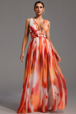 Load image into Gallery viewer, Ierra Sleeveless V-Neck Diamond Maxi Dress