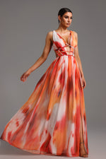 Load image into Gallery viewer, Ierra Sleeveless V-Neck Diamond Maxi Dress
