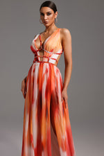 Load image into Gallery viewer, Ierra Sleeveless V-Neck Diamond Maxi Dress