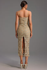 Load image into Gallery viewer, Lelia Sleeveless Hollow Out Slit Midi Dress