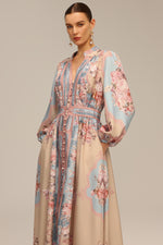 Charger l'image dans la visionneuse de la Galerie, Dorte Long Sleeve Floral Printed Maxi Dress