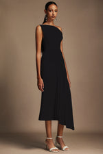 Load image into Gallery viewer, Juny Oblique Shoulder Sleeveless Folds Midi Dress