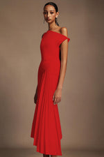 Load image into Gallery viewer, Jillian Oblique Shoulder Sleeveless Folds Midi Dress