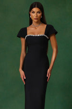 Load image into Gallery viewer, Romelle Short Sleeve Diamond Bandage Maxi Dress