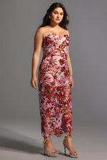 Load image into Gallery viewer, Lilya Off-the-Shoulder Embroidery Sequin Maxi Dress