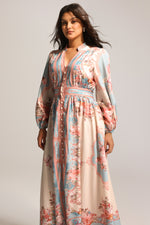 Load image into Gallery viewer, Dorte Long Sleeve Floral Printed Maxi Dress