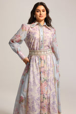 Lade Bild in die Galerieansicht, Ruby Long Sleeve Floral Printed Lace Top And Skirt Two-Piece Set