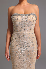 Load image into Gallery viewer, Kori Strapless Diamond Sequins Maxi Dress