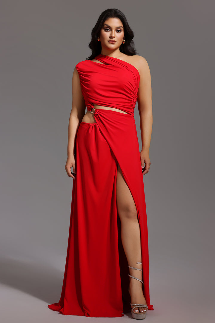 Xlyia High Slit Hollowed-out Maxi Dress