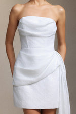 Load image into Gallery viewer, Vali Strapless pleated ribbon mini skirt