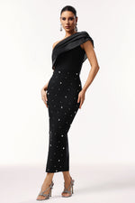 Load image into Gallery viewer, Ninon One Shoulder Sleeveless Diamond Bandage Maxi Dress