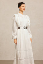 Load image into Gallery viewer, Ditala Long Sleeves Lace Folds Top And Skirt Two-Piece Set