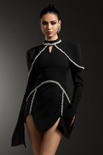 Charger l'image dans la visionneuse de la Galerie, Teagan Long Sleeves High Neck Irregular Puff Sleeves Mini Dress