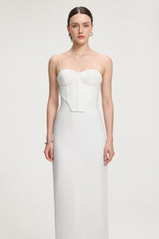 Corset-Style Crepe Maxi Dress