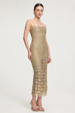 Load image into Gallery viewer, Floral crochet cutout mini dress