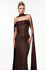 Load image into Gallery viewer, Zainab Elegant Contour Rhinestone Knit Maxi Dress