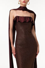 Load image into Gallery viewer, Zainab Elegant Contour Rhinestone Knit Maxi Dress