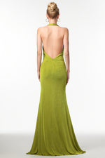 Lade Bild in die Galerieansicht, Jalila Sexy Contour V Neck Ruched Knot Slit Knit Maxi Dress