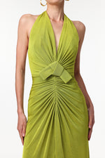 Lade Bild in die Galerieansicht, Jalila Sexy Contour V Neck Ruched Knot Slit Knit Maxi Dress