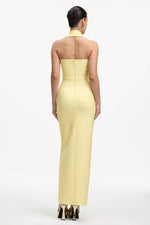 Charger l'image dans la visionneuse de la Galerie, Lanla Chic Contour Halter Metal Buckle Bandage Maxi Dress