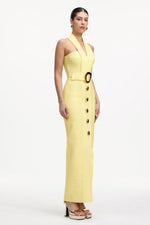 Charger l'image dans la visionneuse de la Galerie, Lanla Chic Contour Halter Metal Buckle Bandage Maxi Dress