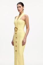 Charger l'image dans la visionneuse de la Galerie, Lanla Chic Contour Halter Metal Buckle Bandage Maxi Dress