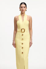 Charger l'image dans la visionneuse de la Galerie, Lanla Chic Contour Halter Metal Buckle Bandage Maxi Dress