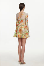 Load image into Gallery viewer, Vicky Romantic Tailored Long Sleeve Embroidered Floral Mini Dress