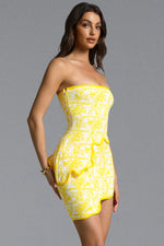 Load image into Gallery viewer, Trinaco Chic Contour Scalloped Print Pink Bandage Top and Skirt Set
