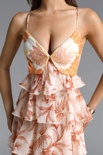 Lade Bild in die Galerieansicht, Valerie Romantic Flowy Halter Ruffle Sequin Print Maxi Dress