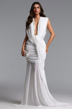 Charger l'image dans la visionneuse de la Galerie, Glenda Chic Contour Ruched Drape Knit Maxi Dress