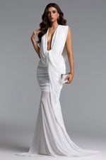Charger l'image dans la visionneuse de la Galerie, Glenda Chic Contour Ruched Drape Knit Maxi Dress