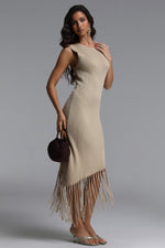 Load image into Gallery viewer, Garela Elegant Contour Round Neck Sleeveless Knit Maxi Dress