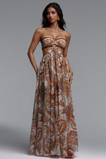 Load image into Gallery viewer, Polasa Resort Flowy Sleeveless Floral Print Chiffon Maxi Dress	