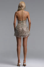 Charger l'image dans la visionneuse de la Galerie, Winify Glamorous Contour Halter Sequin Sheer Mini Dress