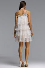 Lade Bild in die Galerieansicht, Umeko Elegant Flowy Tiered Ruffle Sequin Mini Dress