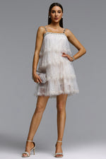 Lade Bild in die Galerieansicht, Umeko Elegant Flowy Tiered Ruffle Sequin Mini Dress