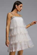Lade Bild in die Galerieansicht, Umeko Elegant Flowy Tiered Ruffle Sequin Mini Dress