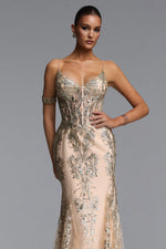Lade Bild in die Galerieansicht, Miriam Elegant Contour V Neck Sequin Maxi Dress